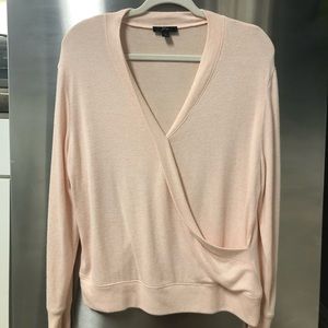 J. Crew pink wrap sweater